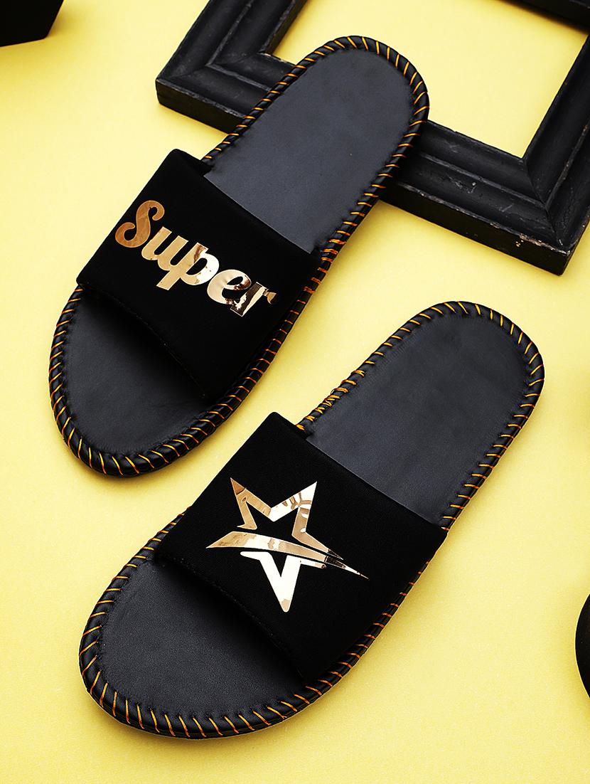 gold rubber slip on flip flops - 19349426 - Zoom Image - 0