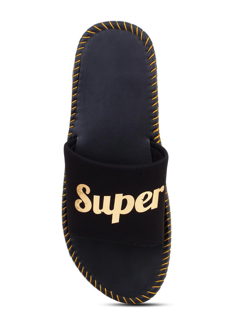 gold rubber slip on flip flops - 19349426 - Standard Image - 3