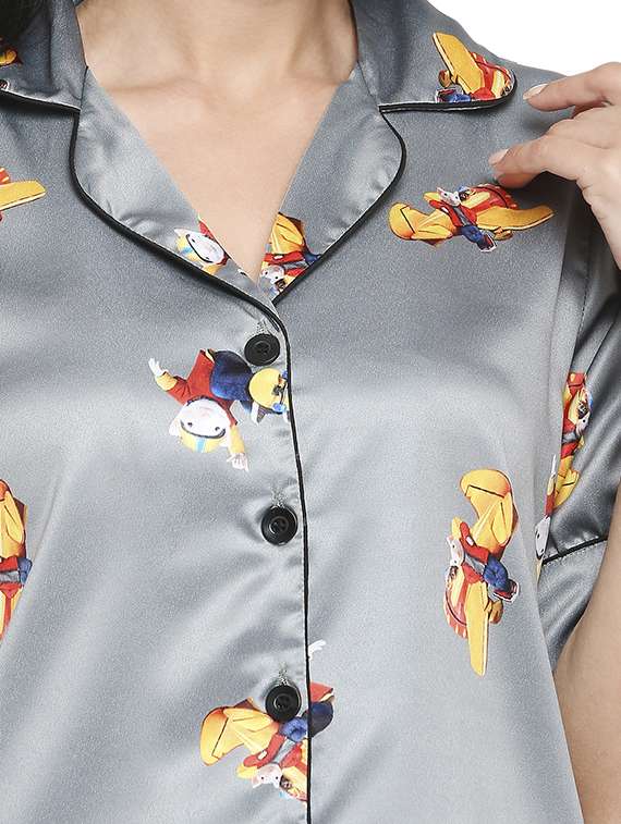 women printed night suit set - 19349762 -  Standard Image - 3