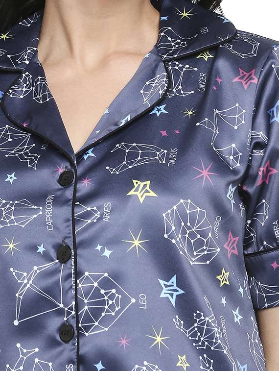 women printed night suit set - 19349765 -  Standard Image - 3