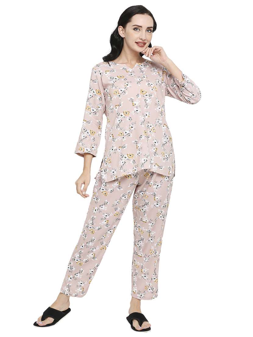 women printed night suit set