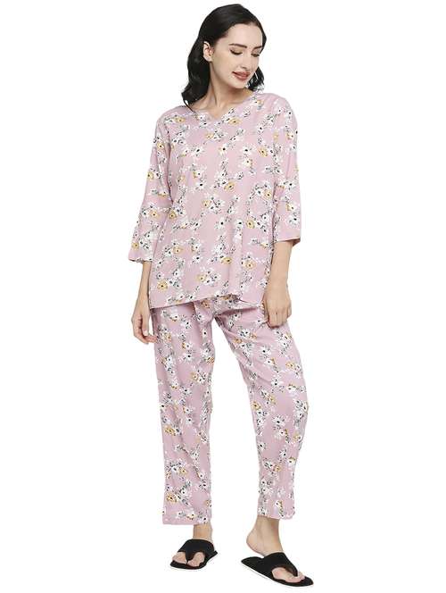 women printed night suit set - 19349772 -  Standard Image - 0