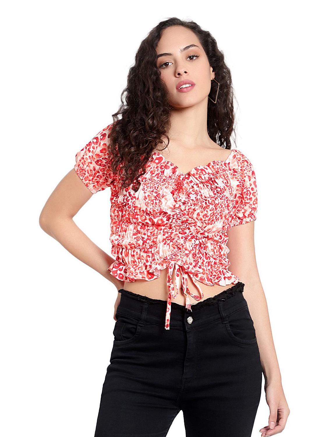 women's crop sweetheart neck top - 19350174 - Zoom Image - 0