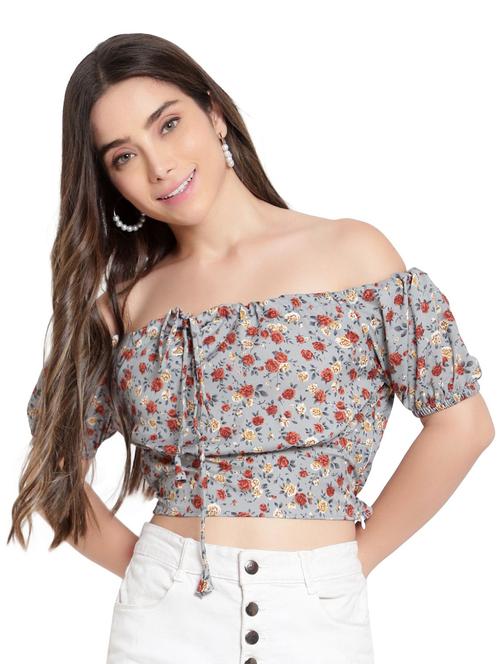 women's crop tie-up neck top - 19350178 - Standard Image - 0