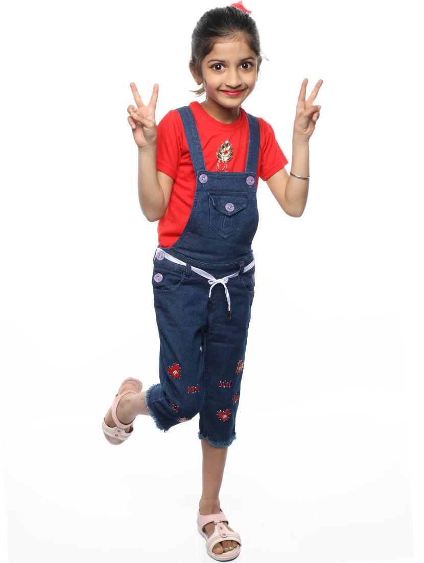 solids denim dungarees - 19350972 - Zoom Image - 0