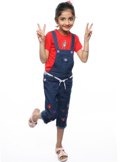 solids denim dungarees - 19350977 - Standard Image - 0