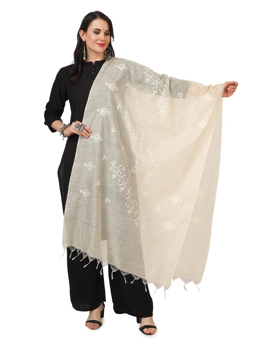 offwhite cotton dupatta - 19351547 - Zoom Image - 0
