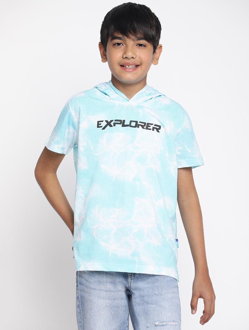 boys hooded front print t-shirt - 19352880 - Zoom Image - 0