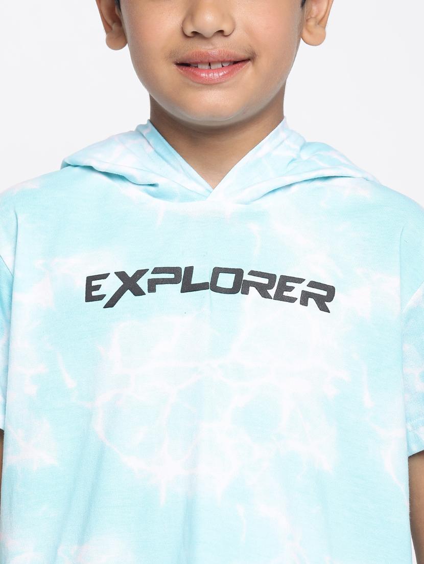 boys hooded front print t-shirt - 19352880 - Standard Image - 5