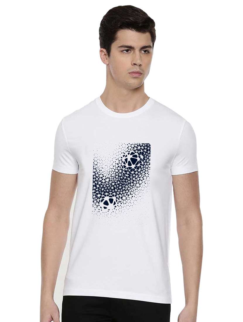 men round neck front print t-shirt