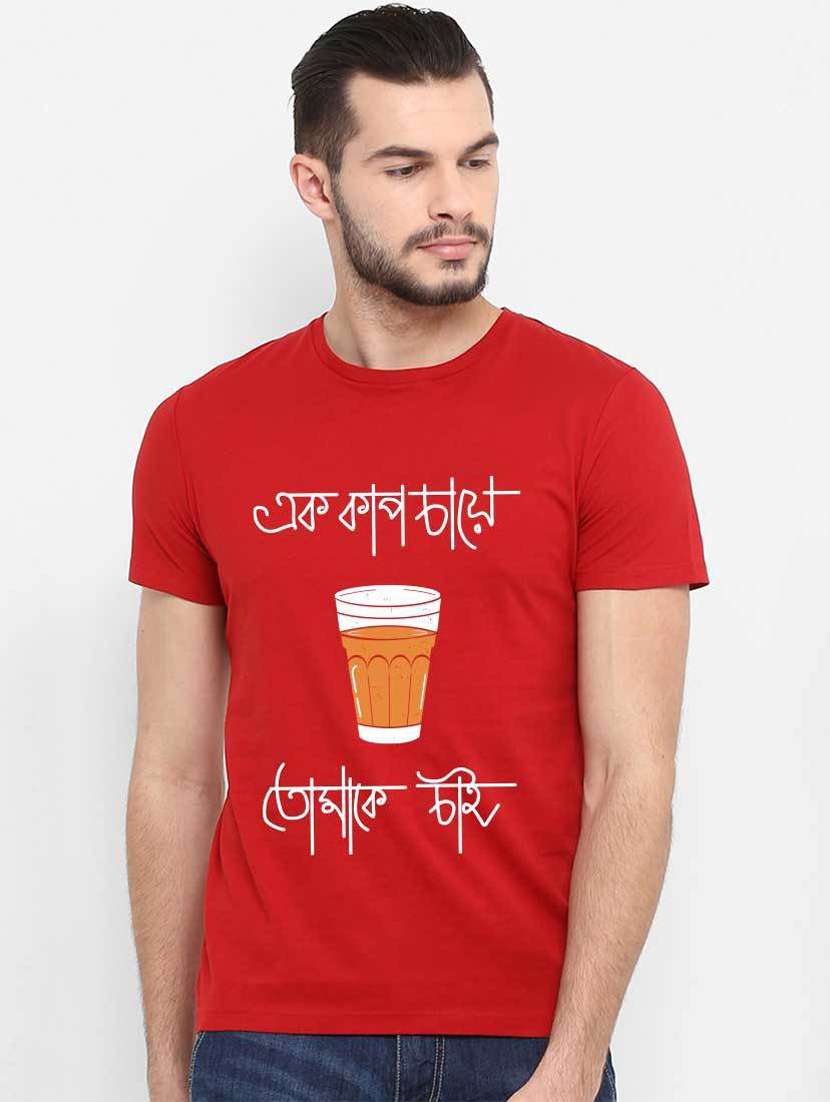 men printed short sleeves t-shirt