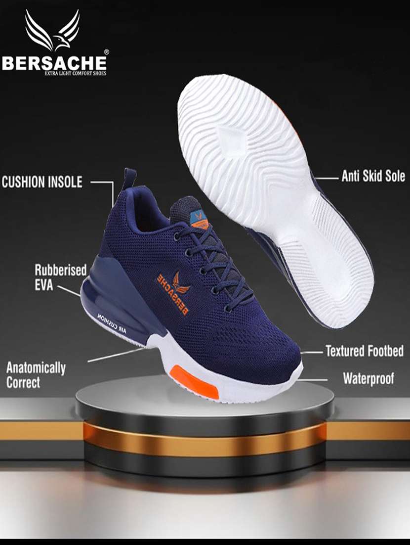 navy canvas sport shoes - 19354285 - Standard Image - 5
