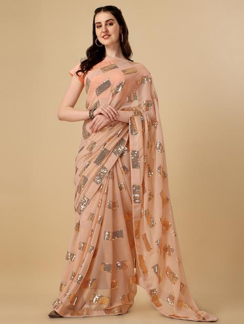 self design bollywood saree with blouse - 19354332 - Standard Image - 0