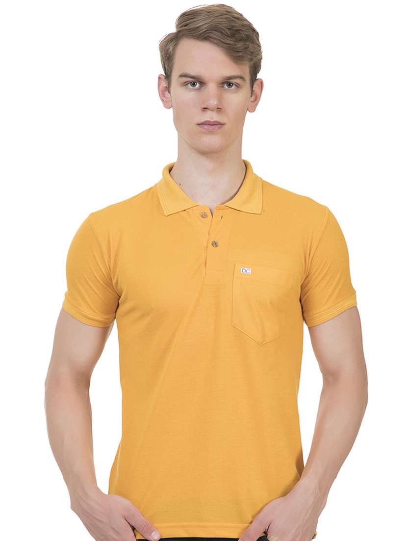cotton blend solid polo t-shirt