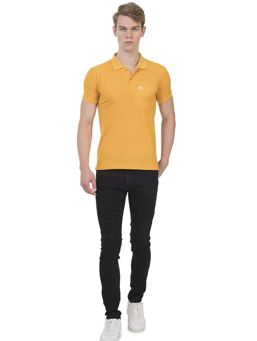 cotton blend solid polo t-shirt - 19355242 -  Standard Image - 3