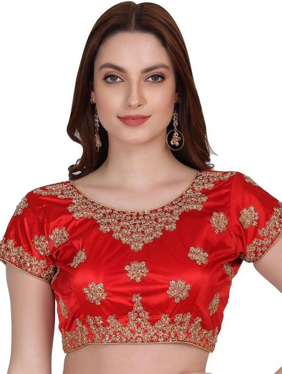 red embellished regular blouse - 19355377 -  Zoom Image - 0