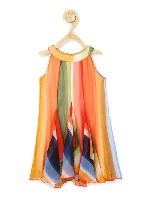 girls mock neck sleeveless frock