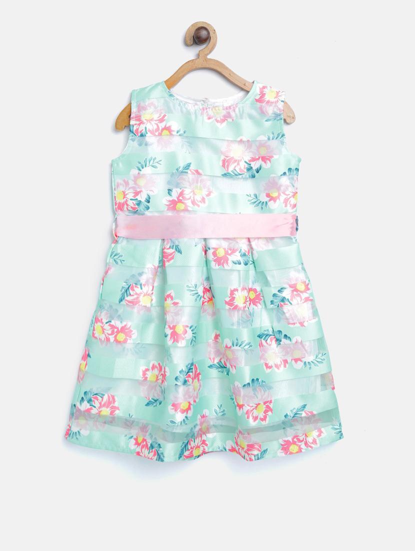 girls round neck sleeveless frock