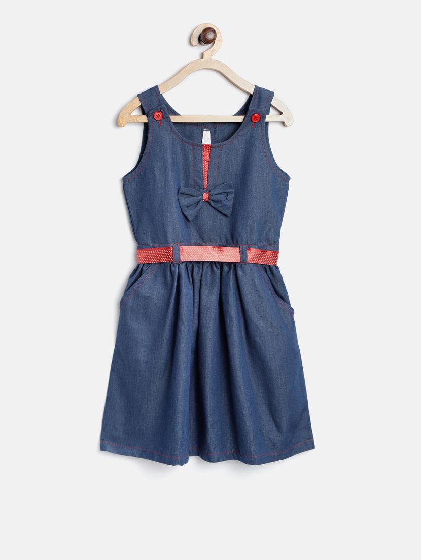 girls round neck sleeveless frock - 19370878 -  Zoom Image - 0