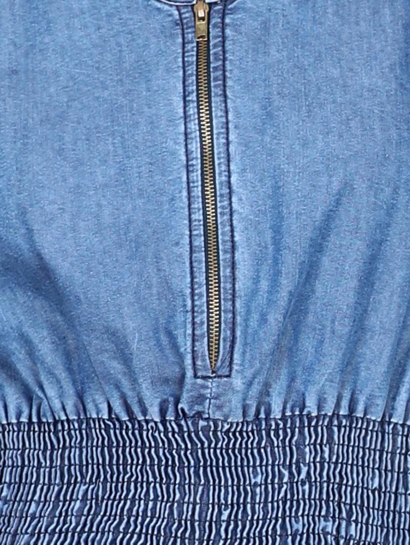 blue cotton full length jumpsuit - 19370904 - Standard Image - 3