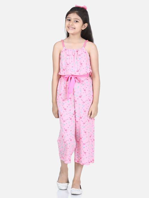 pink rayon full length jumpsuit - 19370917 - Standard Image - 0