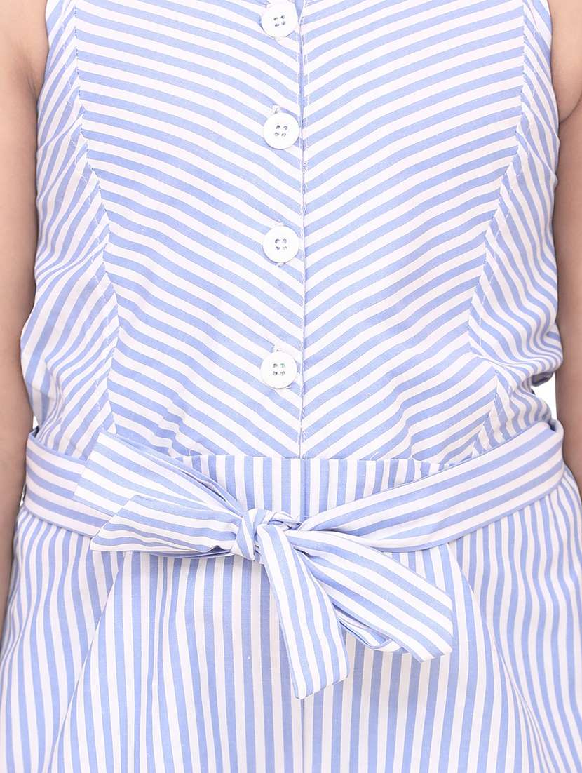 blue cotton blend jumpsuit  - 19370925 -  Standard Image - 3