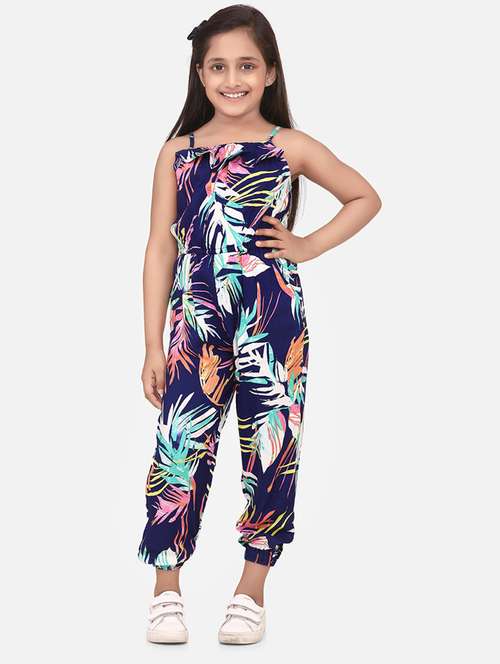 blue rayon full length jumpsuit - 19370937 -  Standard Image - 0