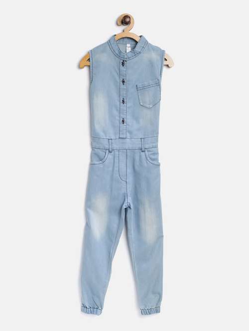 blue denim full length jumpsuit - 19370939 -  Standard Image - 0