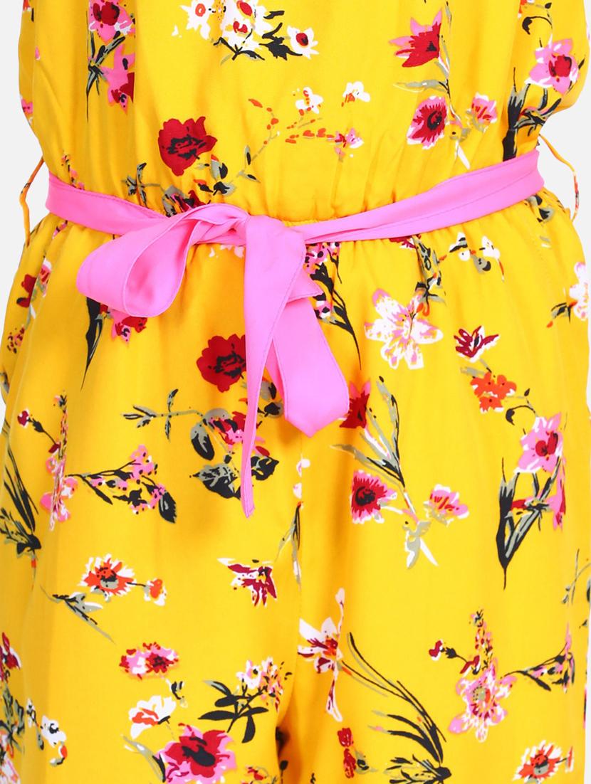 yellow polycrepe full length jumpsuit - 19370969 - Standard Image - 3