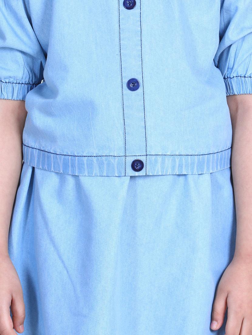 blue denim skirt top twin sets - 19371020 - Standard Image - 3