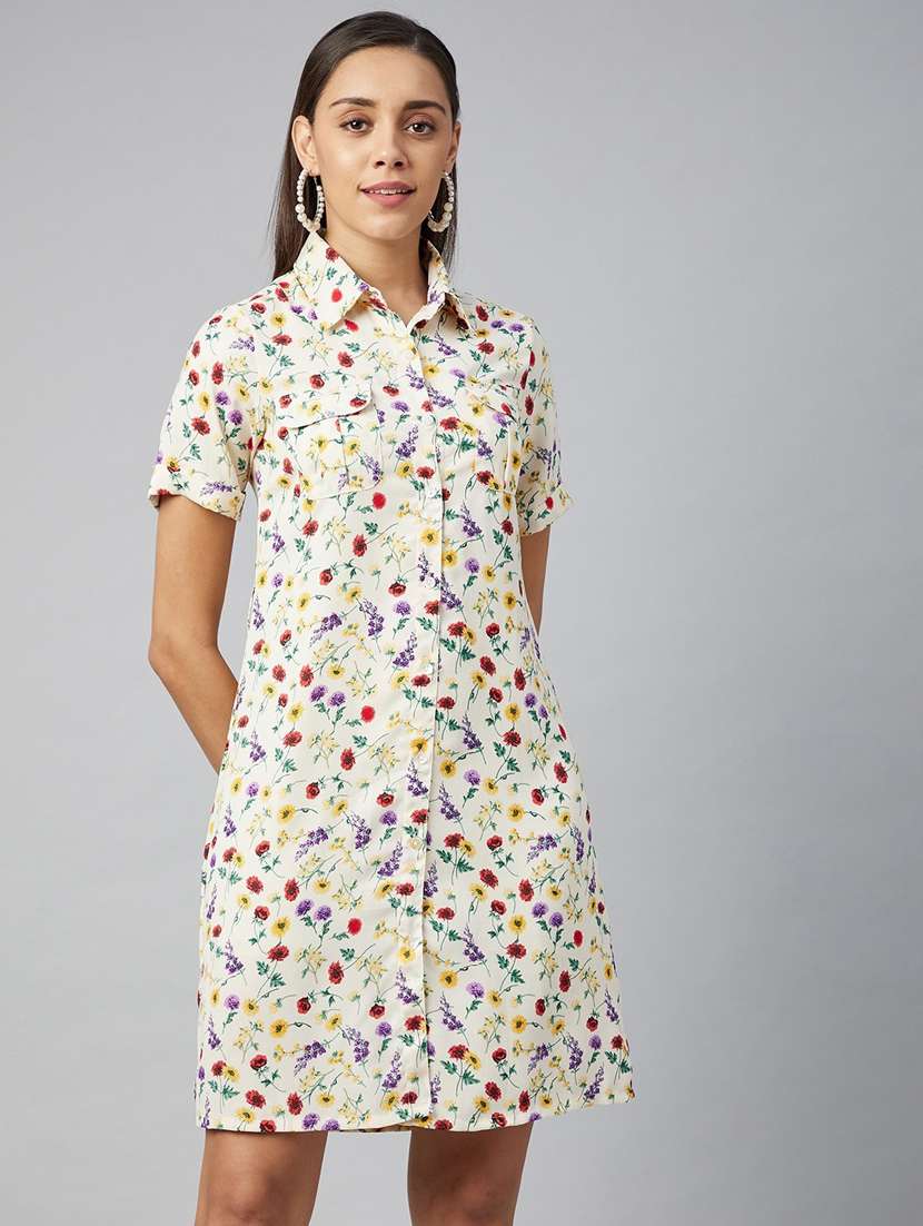 women's shirt floral dress - 19371232 - Zoom Image - 0