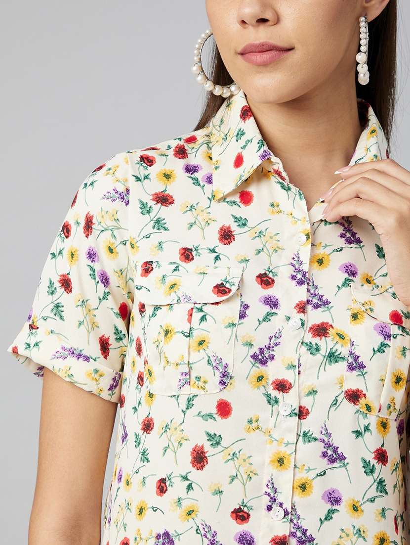 women's shirt floral dress - 19371232 - Standard Image - 5