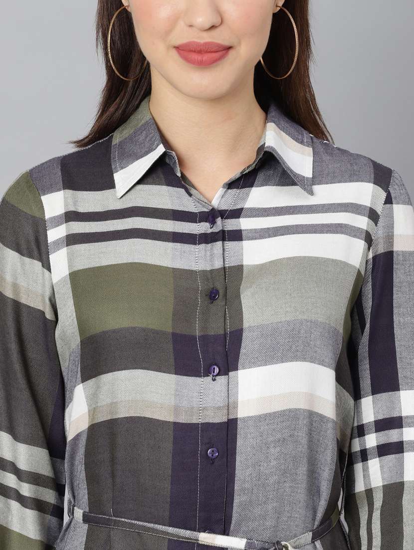 women checkered long sleeve shirt dress - 19371244 - Standard Image - 5