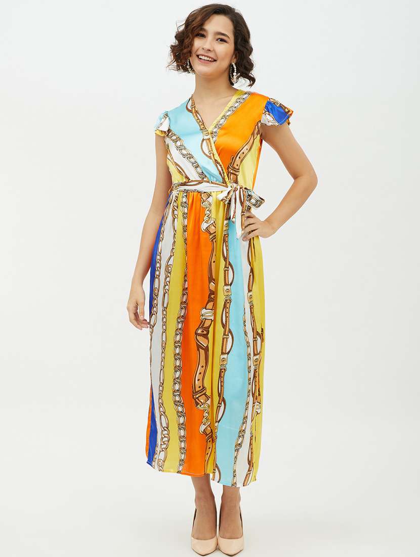 women's wrap abstract dress