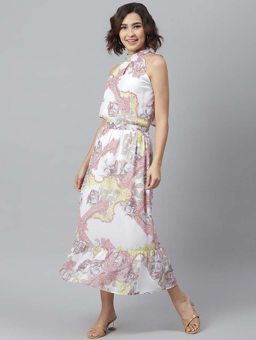 white georgette dress - 19371289 -  Standard Image - 3