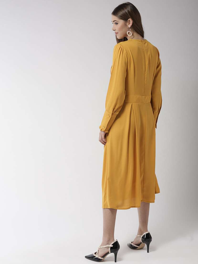 women's fit & flare solid dress - 19371376 -  Standard Image - 3