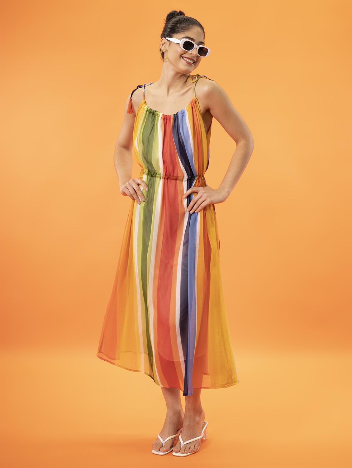 women's fit & flare printed dress