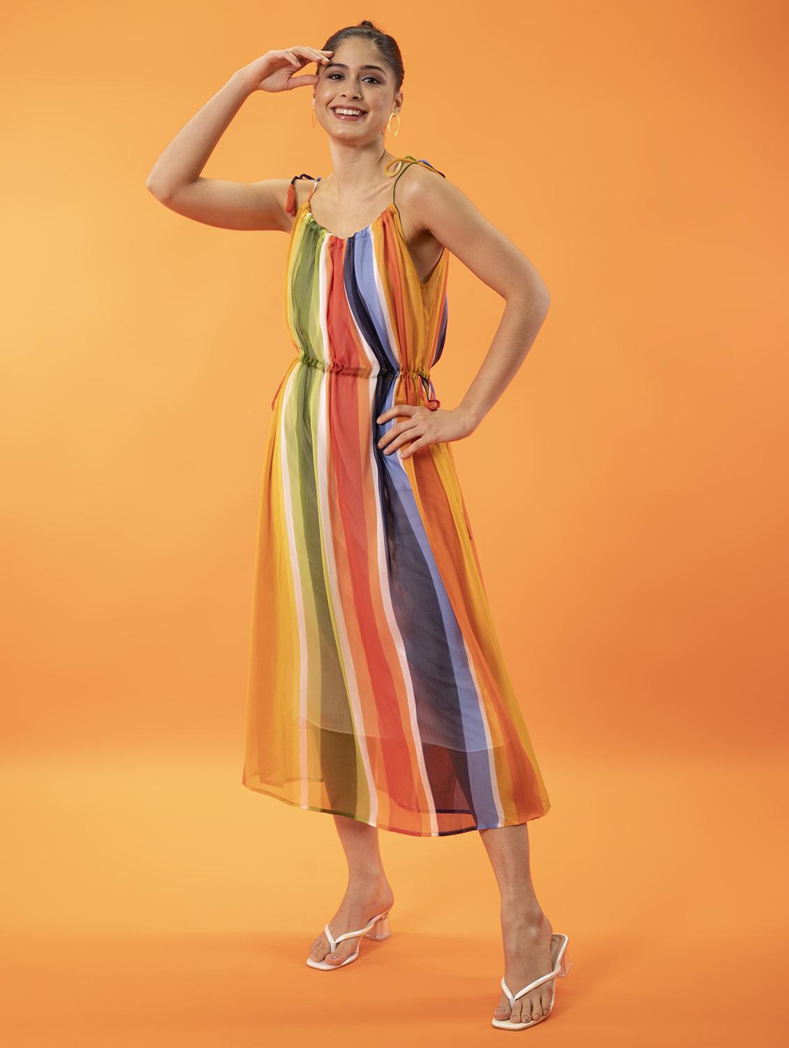 women's fit & flare printed dress - 19371398 - Standard Image - 3