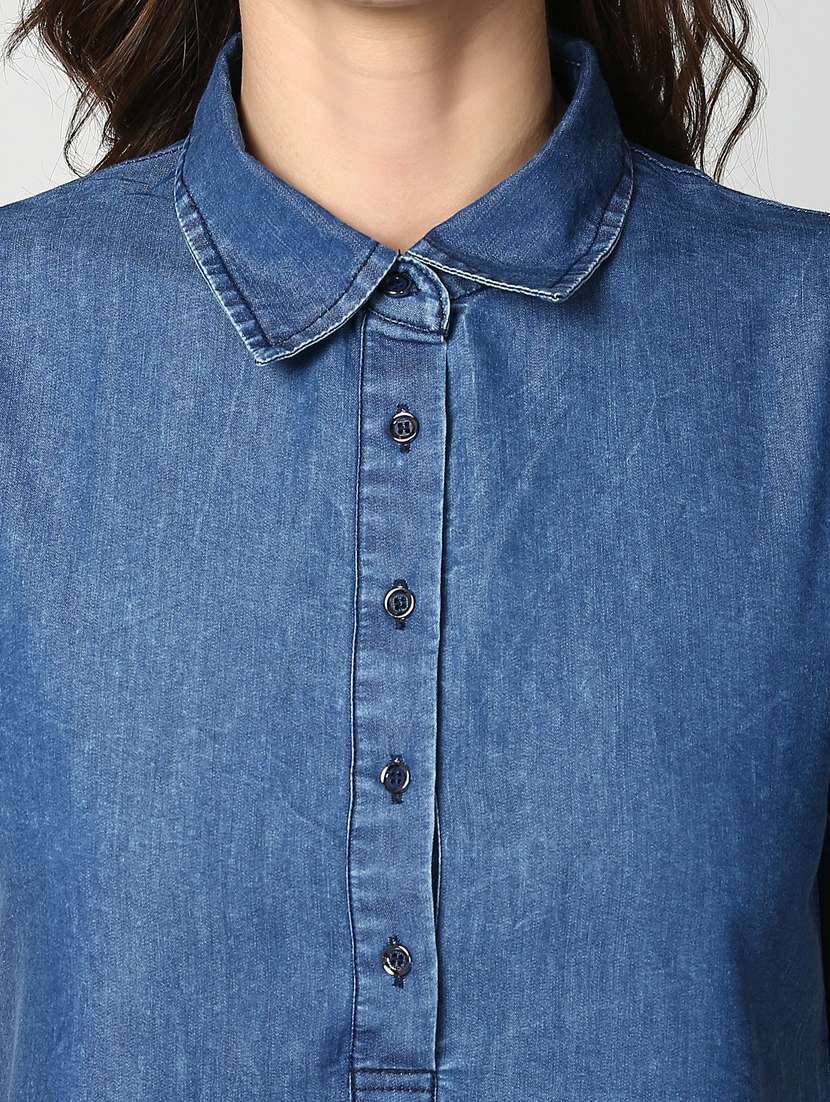 Women's Shirt Solid Dress