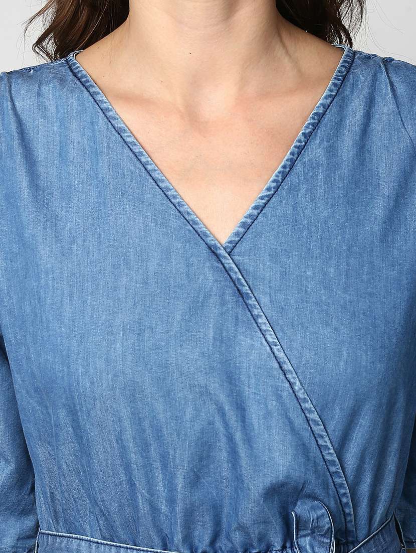 Women's Wrap Solid Dress