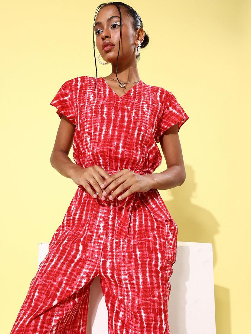 pink printed full leg jumpsuit - 19371539 - Standard Image - 3