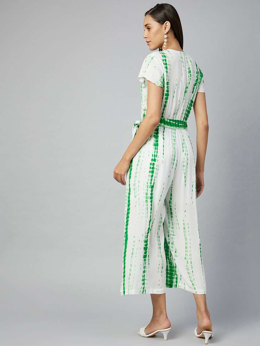 white tie & dye full leg jumpsuit - 19371545 -  Standard Image - 3