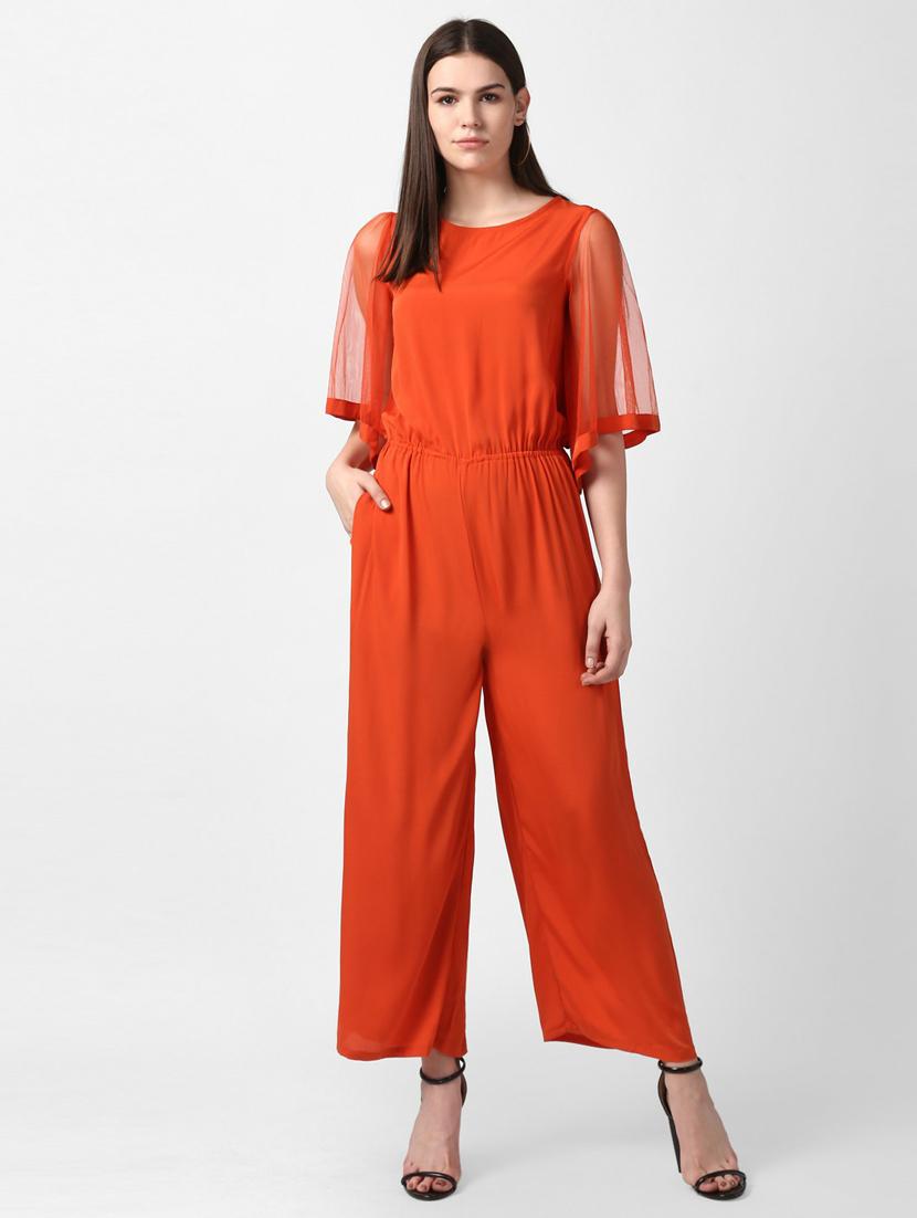 red solid full leg jumpsuit - 19371595 - Zoom Image - 0