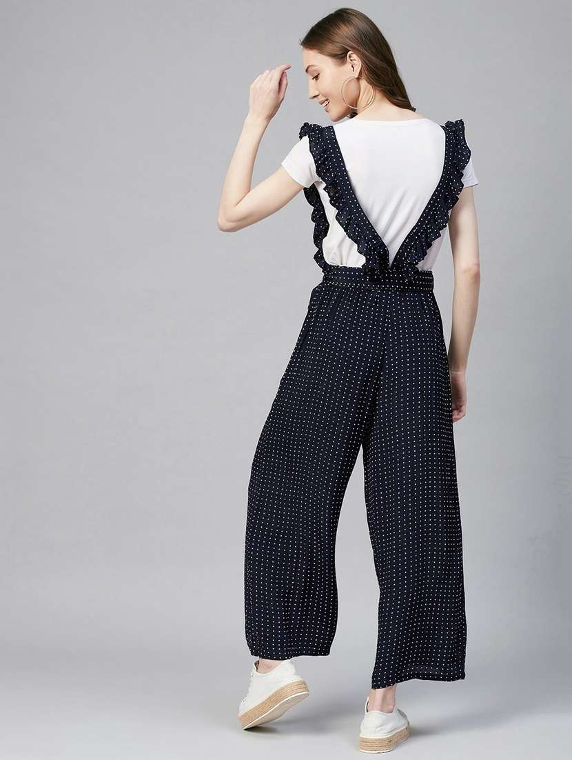 navy blue printed dungaree - 19371660 - Standard Image - 3