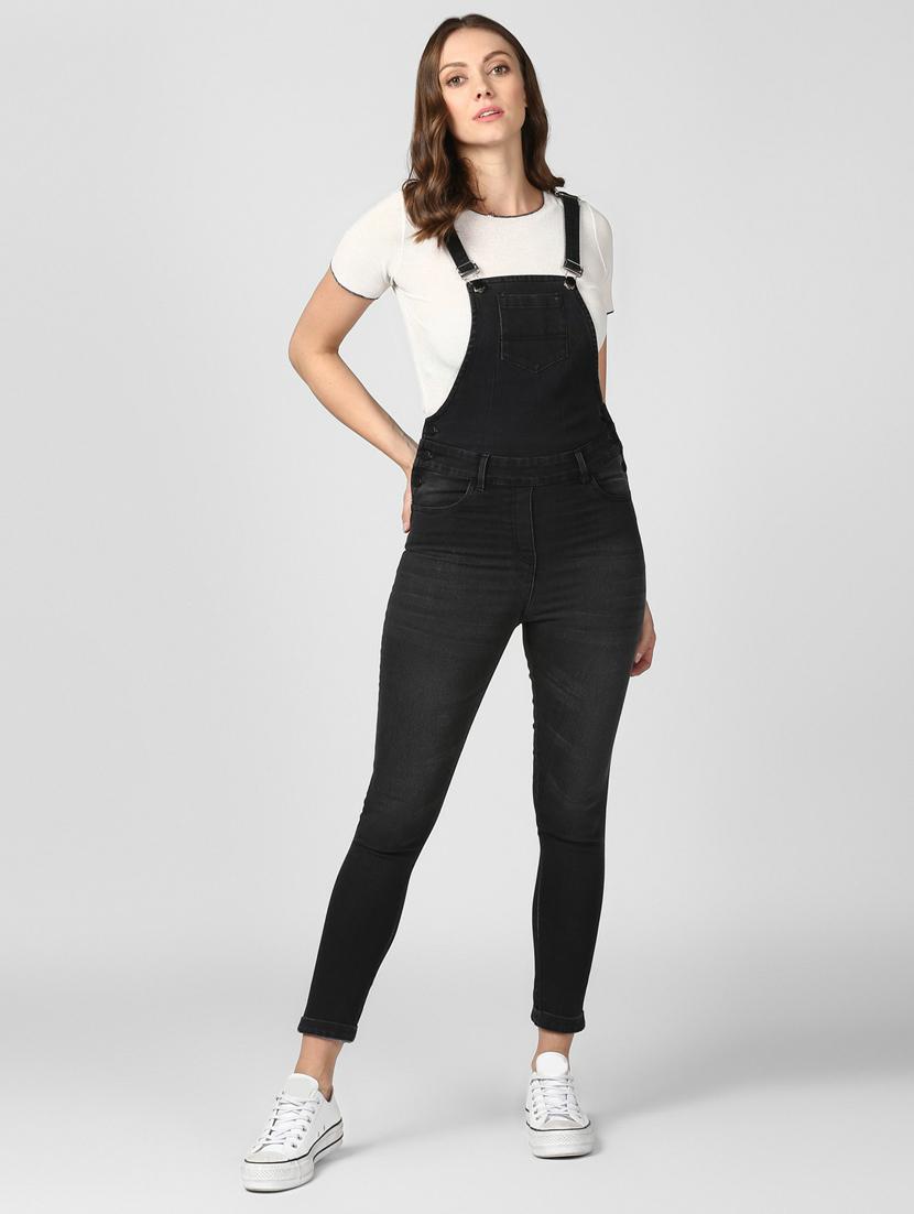 black denim dungaree - 19371663 - Zoom Image - 0