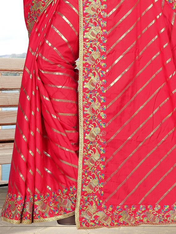 embroidered saree with blouse - 19371815 - Standard Image - 3