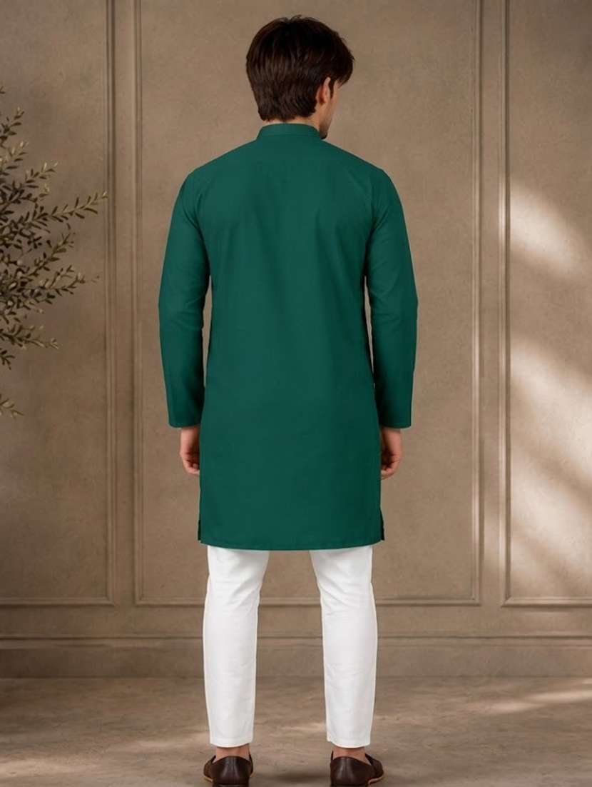 men mandarin neck solid kurta pyjama set  - 19382621 -  Standard Image - 3