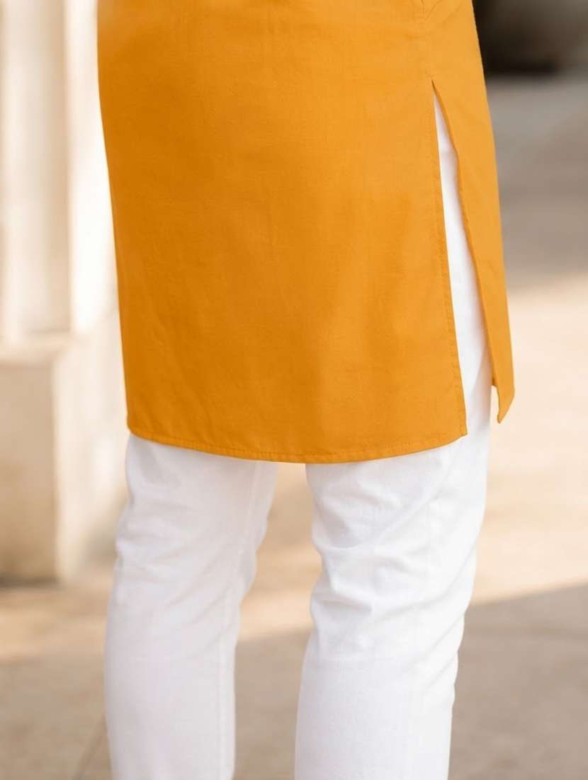 men mandarin neck solid kurta pyjama set  - 19382624 -  Standard Image - 3