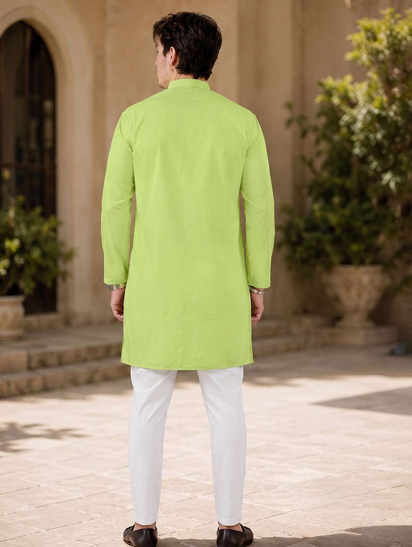 Men Mandarin Neck Solid Kurta Pyjama Set - 19382627 -  Standard Image - 3