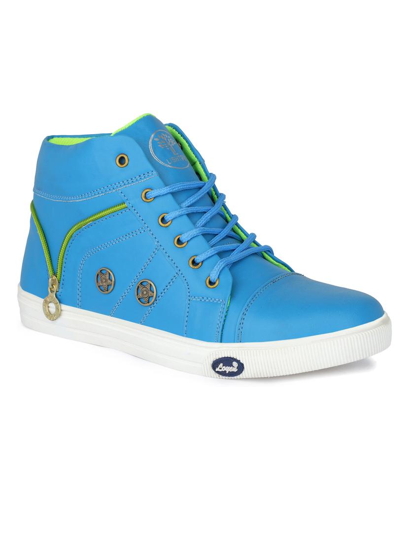 men solid high neck lace up sneakers with zipper details - 19382908 -  Zoom Image - 0
